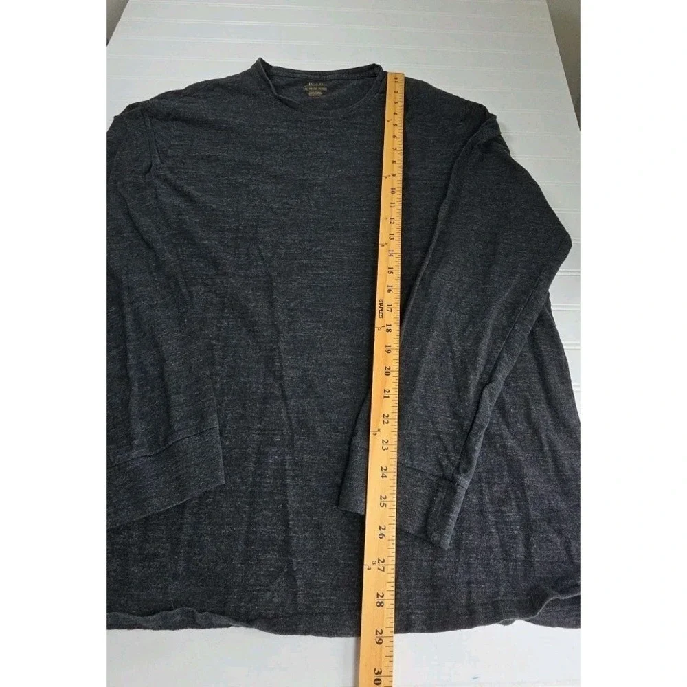Polo Ralph Lauren Long Sleeve T Shirt Mens Size‎ 2XL Heathered BLACK WHITE Pony